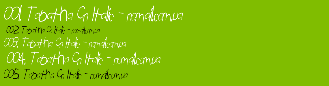 Шрифт Tabatha Cn Italic