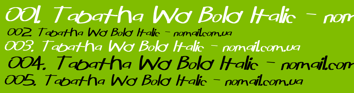 Шрифт Tabatha Wd Bold Italic