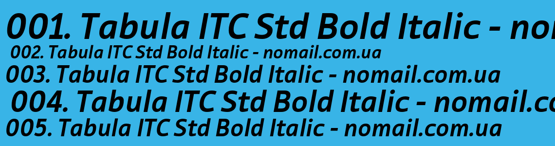 Шрифт Tabula ITC Std Bold Italic