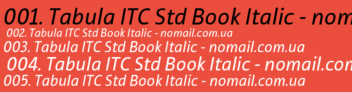 Шрифт Tabula ITC Std Book Italic
