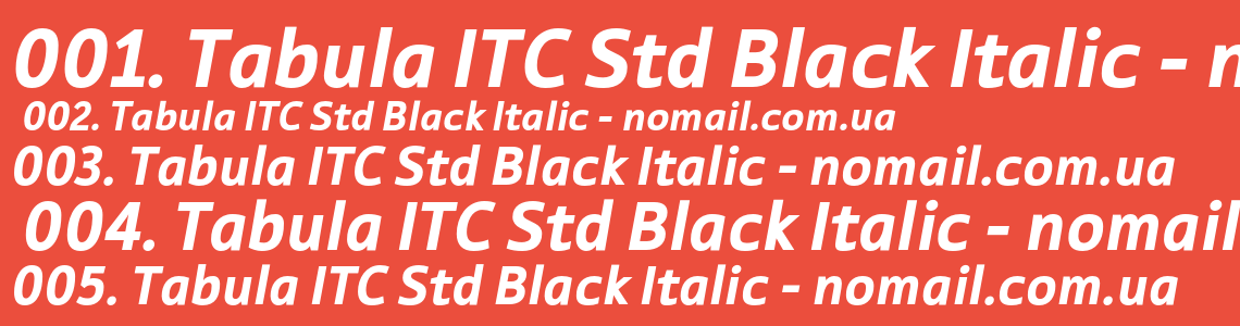 Шрифт Tabula ITC Std Black Italic