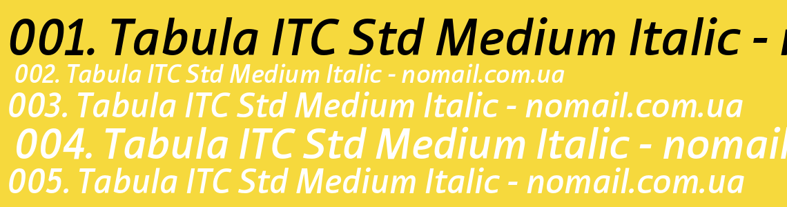 Шрифт Tabula ITC Std Medium Italic
