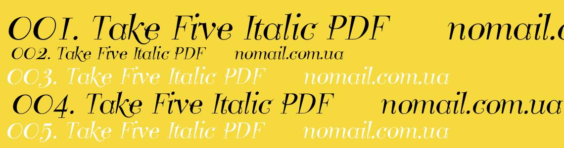 Шрифт Take Five Italic PDF
