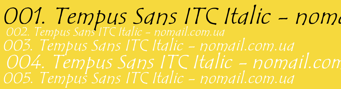 Шрифт Tempus Sans ITC Italic