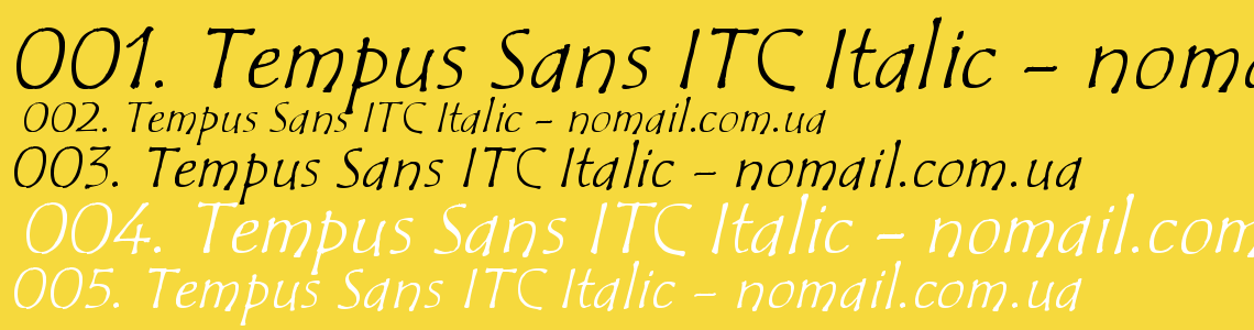 Шрифт Tempus Sans ITC Italic