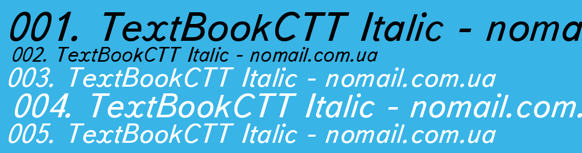 Шрифт TextBookCTT Italic