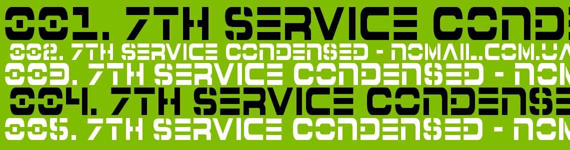 Шрифт 7th Service Condensed