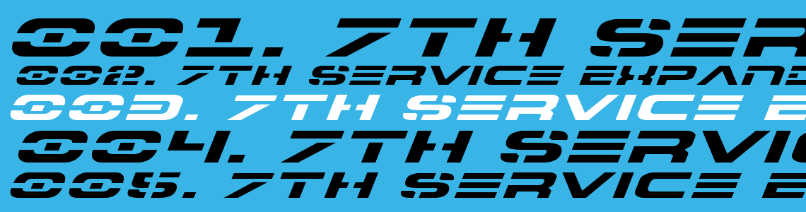 Шрифт 7th Service Expanded Italic
