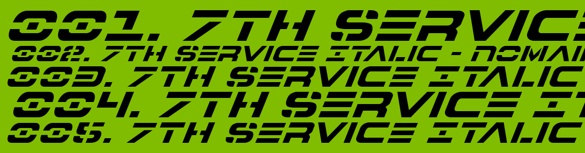 Шрифт 7th Service Italic