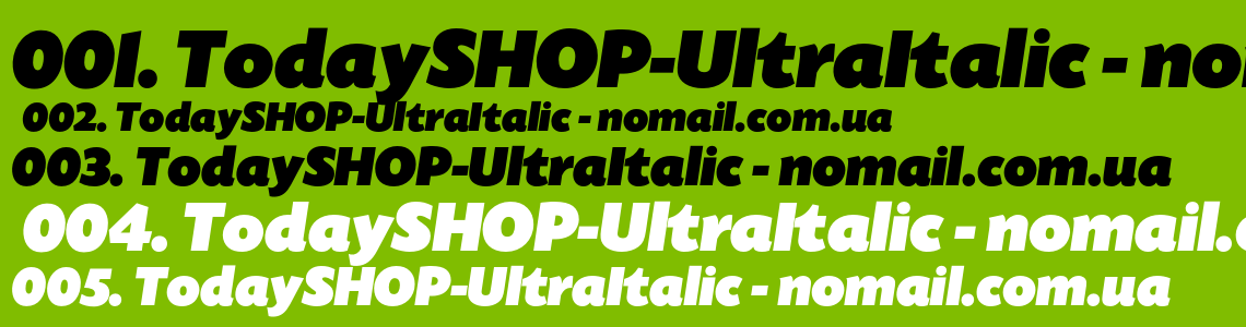 Шрифт TodaySHOP-UltraItalic