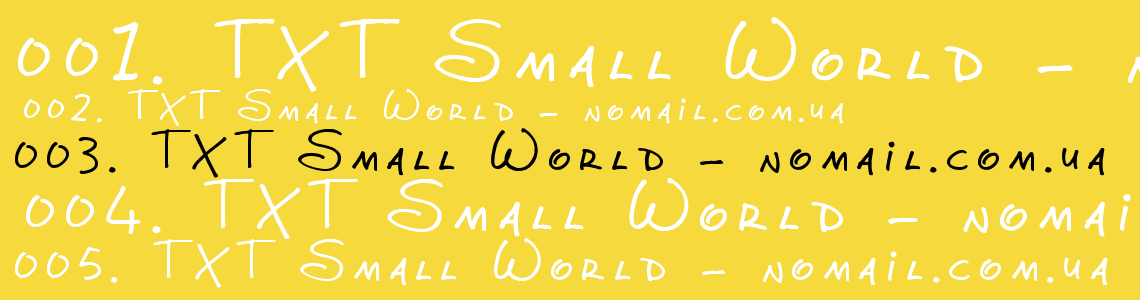 Шрифт TXT Small World