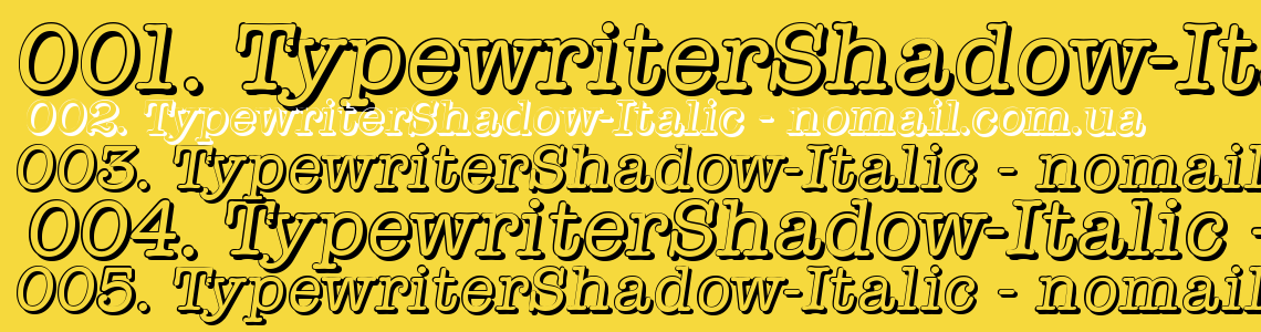 Шрифт TypewriterShadow-Italic