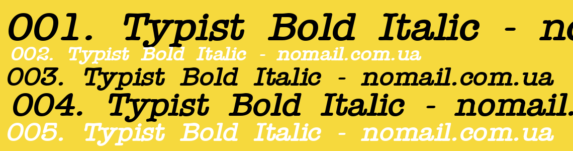 Шрифт Typist Bold Italic