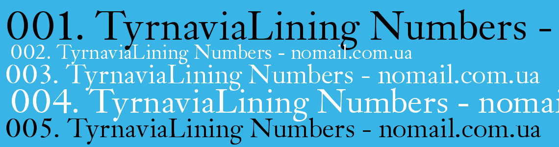 Шрифт TyrnaviaLining Numbers