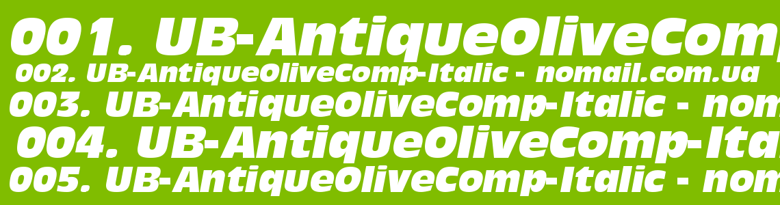 Шрифт UB-AntiqueOliveComp-Italic