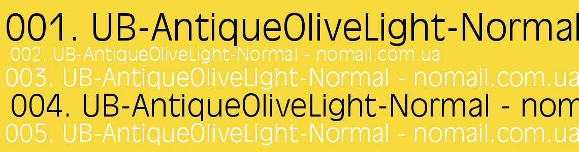 Шрифт UB-AntiqueOliveLight-Normal