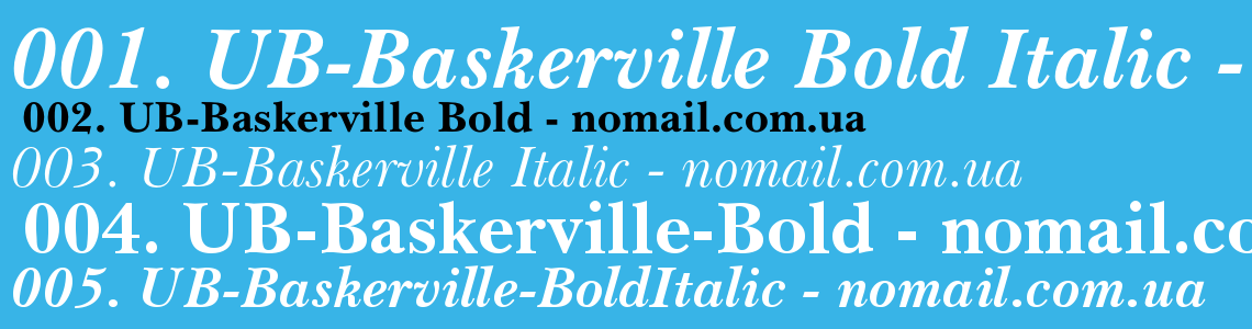 Шрифт UB-Baskerville