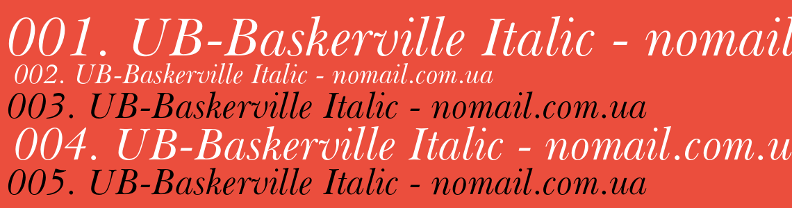 Шрифт UB-Baskerville Italic