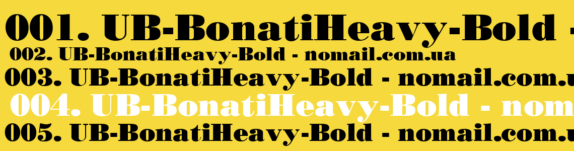 Шрифт UB-BonatiHeavy-Bold