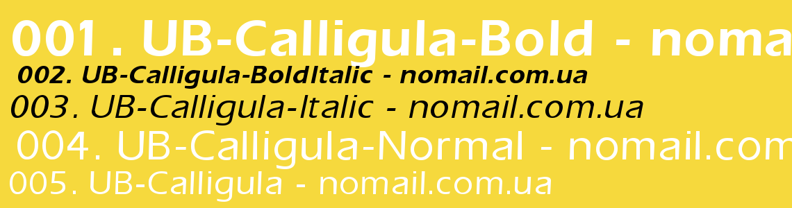 Шрифт UB-Calligula