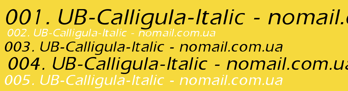 Шрифт UB-Calligula-Italic