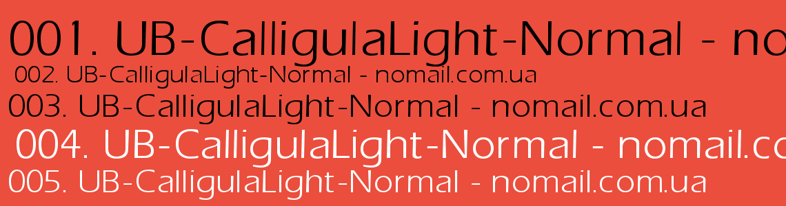 Шрифт UB-CalligulaLight-Normal