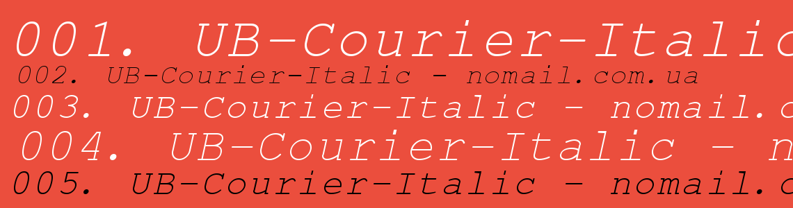 Шрифт UB-Courier-Italic