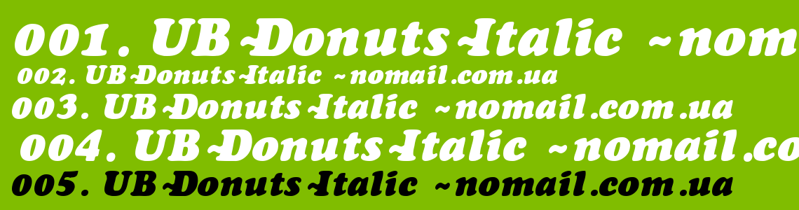 Шрифт UB-Donuts-Italic