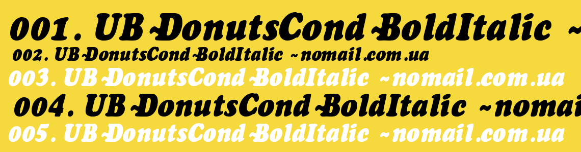 Шрифт UB-DonutsCond-BoldItalic