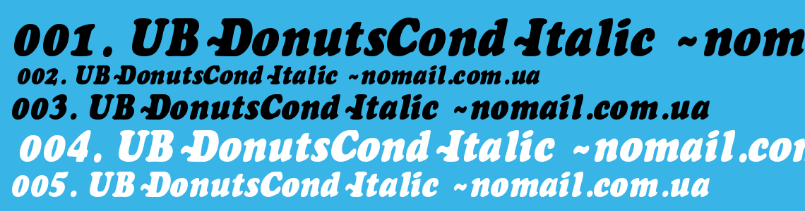 Шрифт UB-DonutsCond-Italic