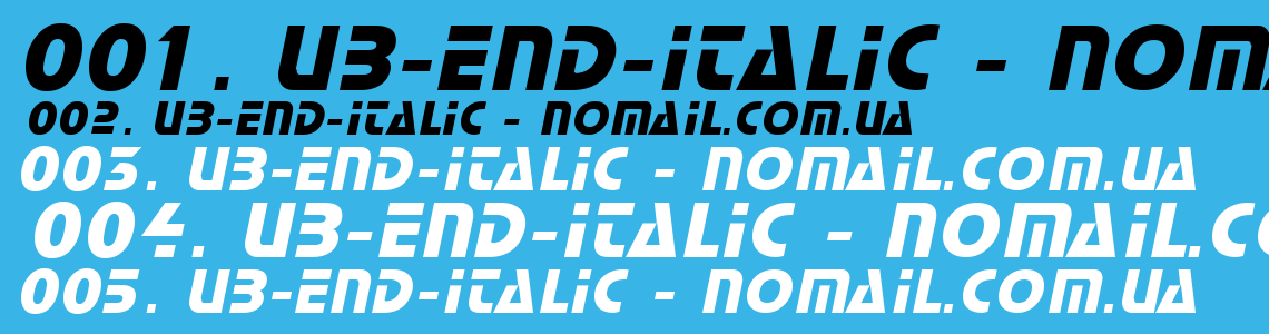 Шрифт UB-End-Italic
