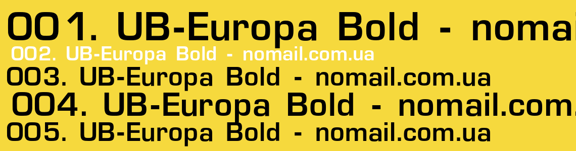 Шрифт UB-Europa Bold