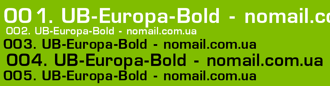 Шрифт UB-Europa-Bold