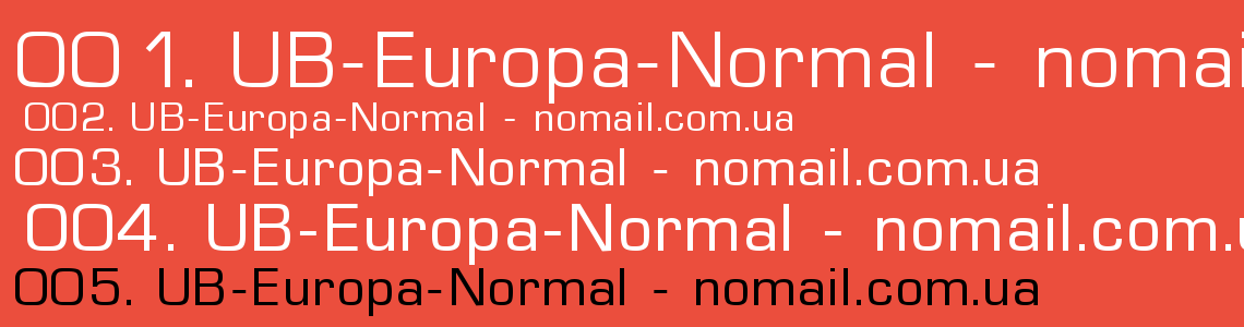 Шрифт UB-Europa-Normal