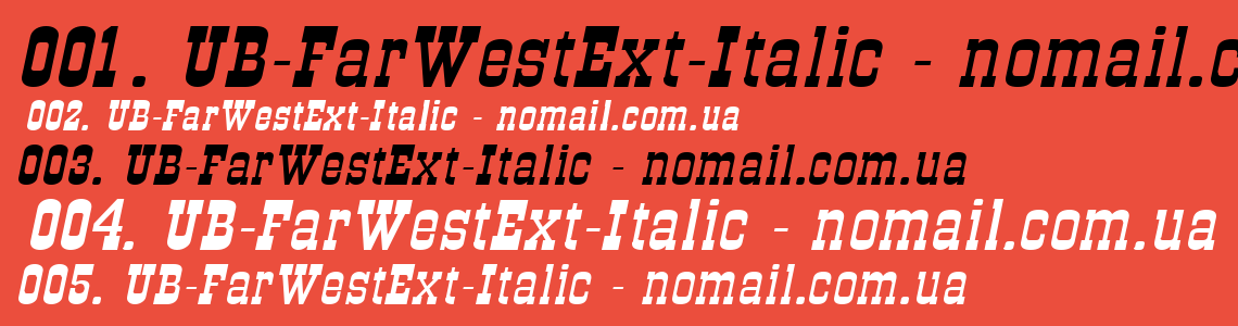 Шрифт UB-FarWestExt-Italic