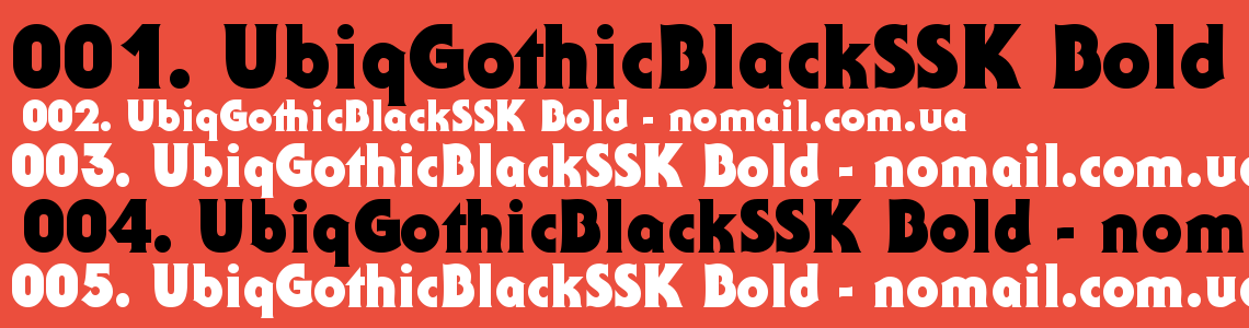 Шрифт UbiqGothicBlackSSK Bold