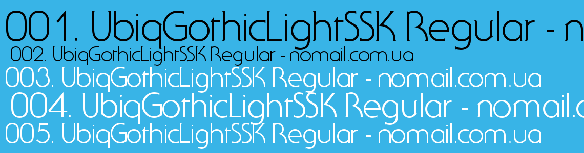 Шрифт UbiqGothicLightSSK Regular