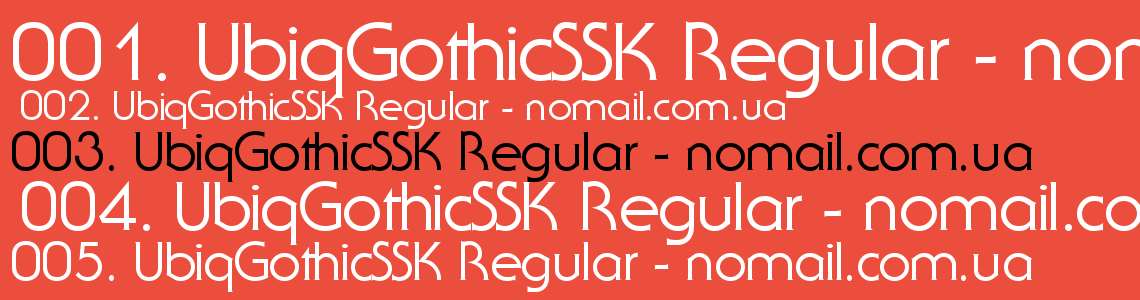 Шрифт UbiqGothicSSK Regular