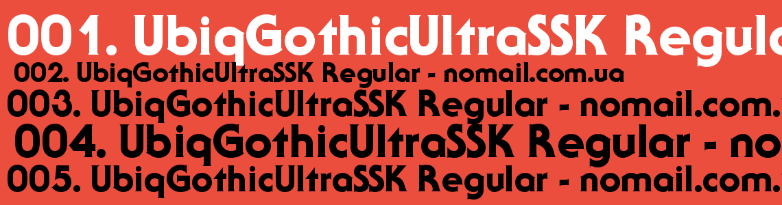 Шрифт UbiqGothicUltraSSK Regular