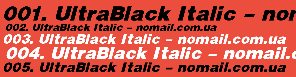 Шрифт UltraBlack Italic