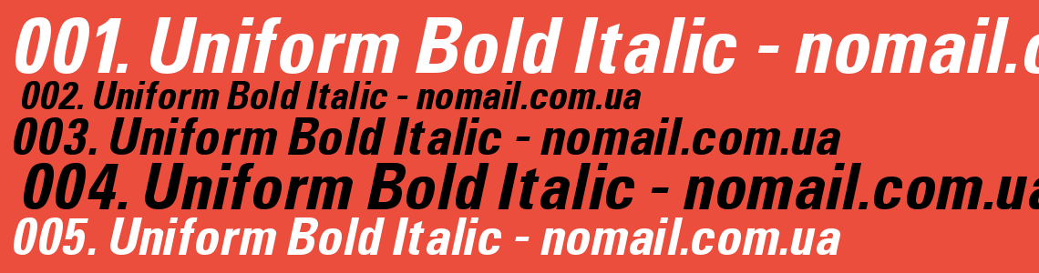 Шрифт Uniform Bold Italic