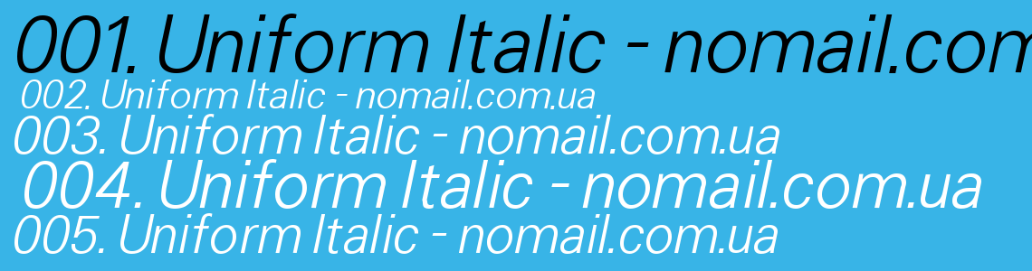 Шрифт Uniform Italic