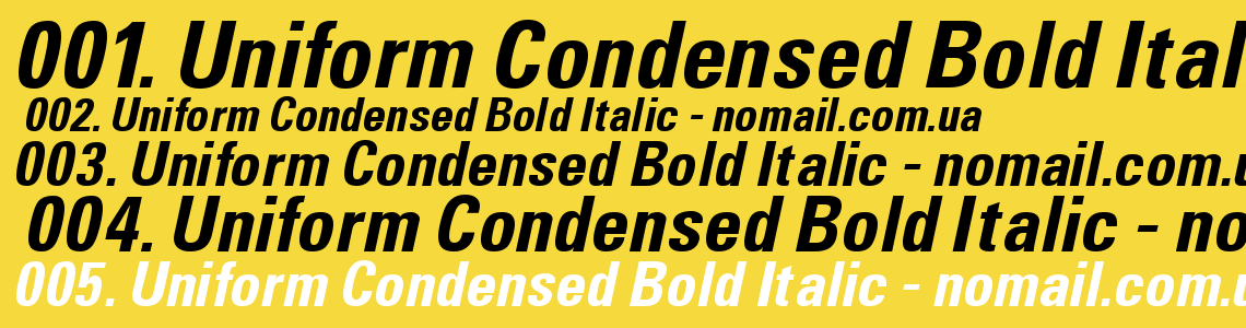 Шрифт Uniform Condensed Bold Italic