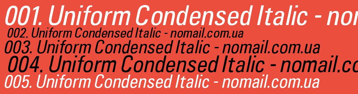 Шрифт Uniform Condensed Italic