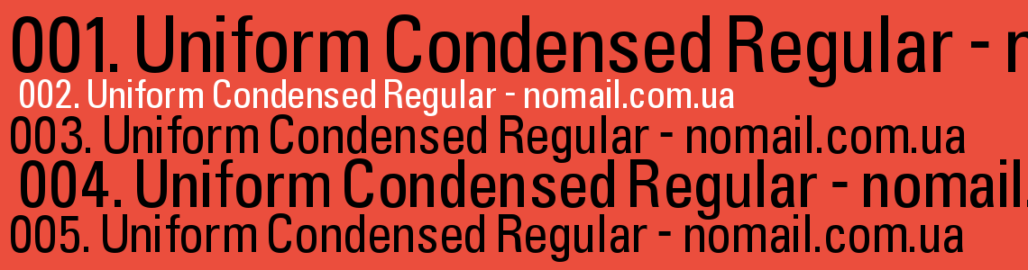 Шрифт Uniform Condensed Regular