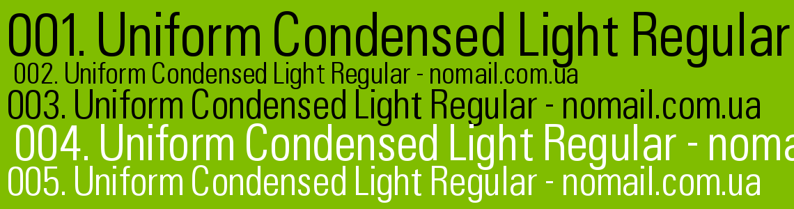 Шрифт Uniform Condensed Light Regular