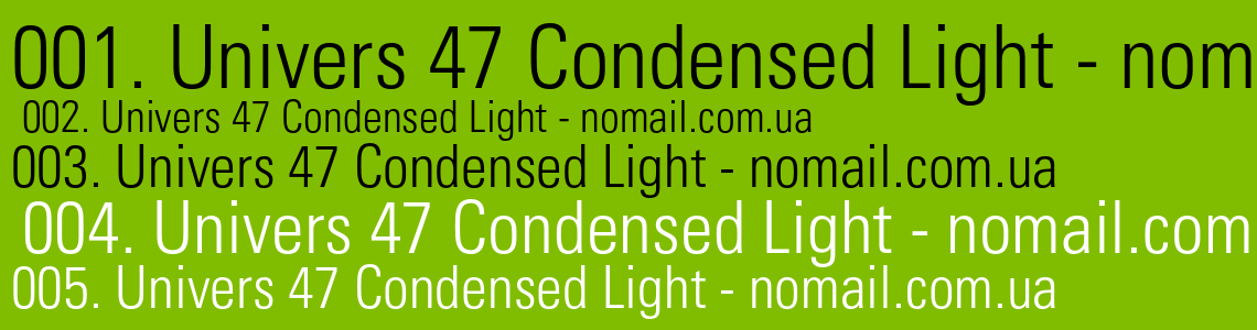 Шрифт Univers 47 Condensed Light