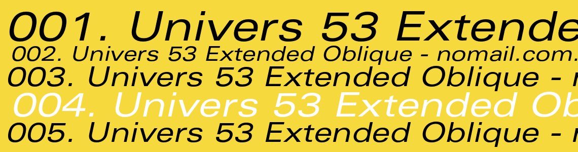 Шрифт Univers 53 Extended Oblique