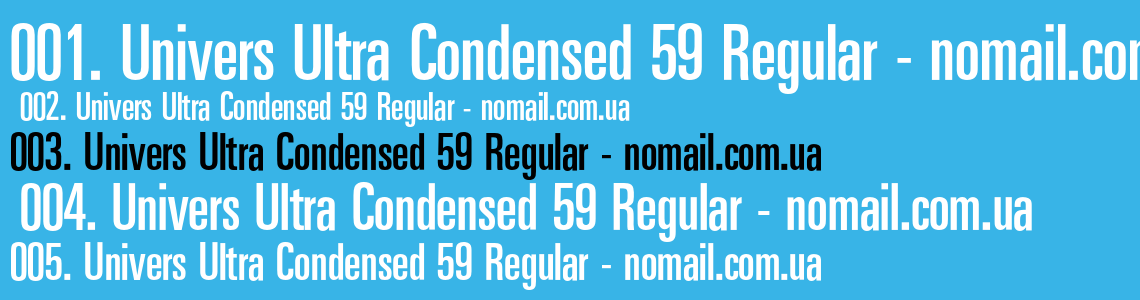 Шрифт Univers Ultra Condensed 59 Regular