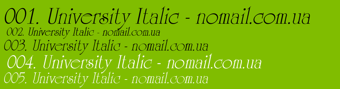 Шрифт University Italic